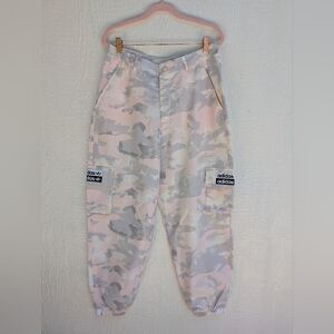 Adidas Pink Camo Track Pants Cargo Joggers Women's Size Medium